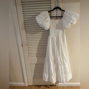White Puff Sleeve Dress